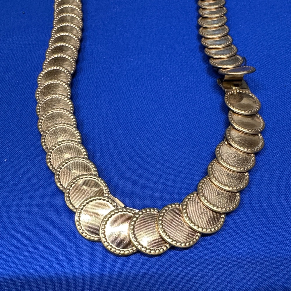Belt Gold-Tone Disc Link Stretch Women Coin Belt